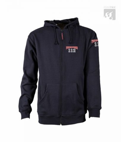 Kapuzen-Sweatjacke 112 Farbkombi. bordeaux/weiß